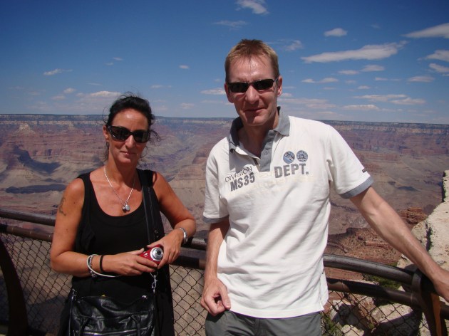 Monique Vanmeulebrouk and Robert van den Nieuwendijk at the Grand Canyon