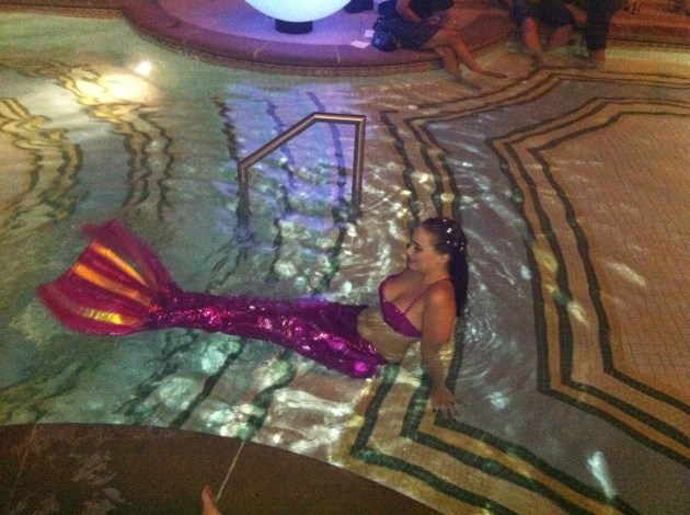 A mermaid at the VMworld Pool Party